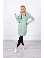 Mikina s kapucňou tmavo mätová