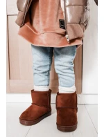 Dziecięce Ocieplane Botki Śniegowce Brązowe Gooby