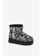 Dziecięce Śniegowce Botki Ocieplane Z Cekinami Czarno-Srebrne Rebbica