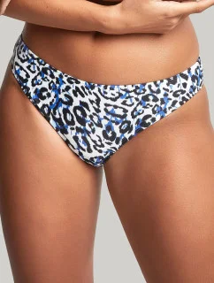 Dámsky spodný diel plaviek Serengeti Brazilian SW1657 Modro-bielo-čierna - Panache