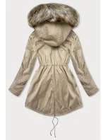 Dámska zimná bunda s kapucňou Bear Beige (7602BIG) Dámska zimná bunda s kapucňou Bear Beige (7602BIG)