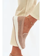 Dámske sieťované mokasíny Sergio Leone MK097H beige Dámske sieťované mokasíny Sergio Leone MK097H beige