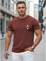 Pánske bavlnené tričko s potlačou AS Pik v bordovej farbe, FashionStreet NX5130R Pánske bavlnené tričko s potlačou AS Pik v bordovej farbe, FashionStreet NX5130R