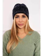 Fleecová čiapka Melisa K241 čierna + modrá