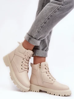 Damskie Trapery Na Suwak Ocieplane Beżowe Gremiva