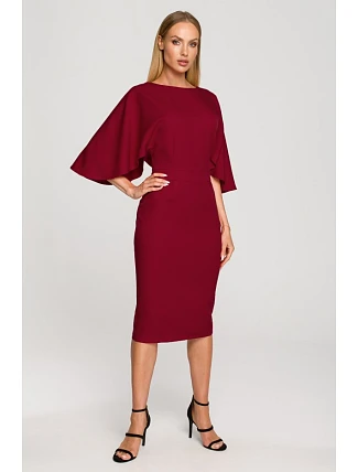 Šaty M700 s kimono rukávmi – vínové Šaty M700 s kimono rukávmi – vínové