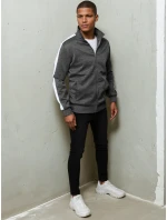 Pánska tmavosivá mikina na zips FashionStreet BX5563 Pánska tmavosivá mikina na zips FashionStreet BX5563