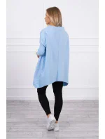 Oversize mikina s asymetrickými bokmi modrá