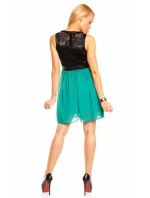 Dámske párty šaty MAYAADI bez rukávov s čipkou krátke čierno zelené - Čierna - MAYAADI Dámske párty šaty MAYAADI bez rukávov s čipkou krátke čierno zelené - Čierna - MAYAADI