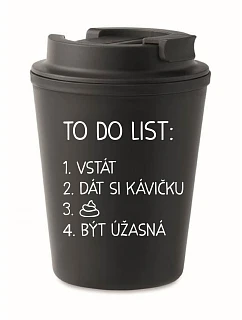 TO DO LIST: BE AMAZING - čierny termohrnček 300 ml