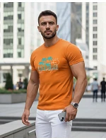 Pánske tričko s klasickou oranžovou potlačou FashionStreet NX5020R