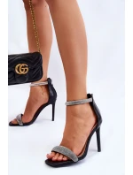 Eleganckie Sandałki Na Szpilce Czarne Patricio