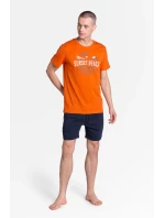 Ľad pyžamo 38867-22X Oranžová a tmavo modrá - Henderson