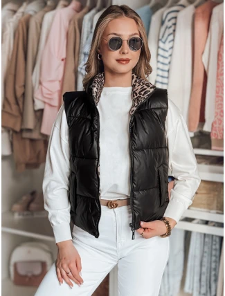 Dámska krátka obojstranná vesta CHIPUFF čierna FashionStreet TY4822 Dámska krátka obojstranná vesta CHIPUFF čierna FashionStreet TY4822