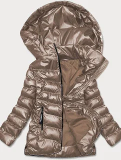 Prešívaná bunda v kakaovej farbe pre prechodné obdobie (BR9790-12)