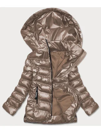 Prešívaná bunda v kakaovej farbe pre prechodné obdobie (BR9790-12)