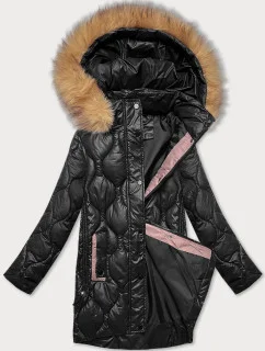 Dámska bunda s ozdobným prešívaním J Style čierna (5M3226-392)