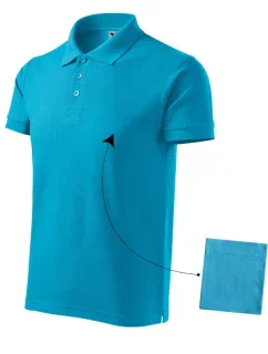 Bavlnená polokošeľa Malfini M MLI-21244 tyrkysová