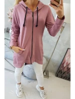 Mikina so zipsom na chrbte tmavo ružová