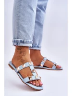 Damskie Klapki Z Dużymi Ćwiekami Niebieskie Mercure