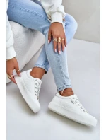Trampki Damskie Na Platformie Ocieplane Big Star OO274A464 Białe