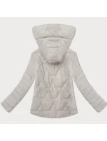 Ľahko zateplená béžová dámska bunda so stojačikom a kapucňou J Style (16M9229-62)