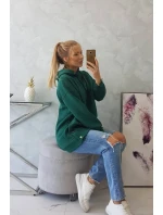 Zateplená mikina s patentkami tmavo zelená