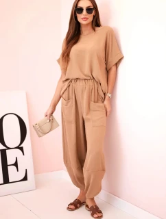 Súprava viskózová blúzka + ťavie nohavice