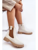 Botki Sztyblety Damskie Na Zamek Białe Ramhel