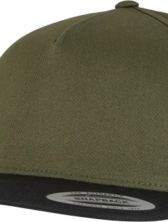Flexfit 6007/6007T 5-panelová snapbacková čiapka 55.6007 olivová/čierna