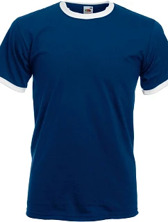 Tričko Fruit of the Loom Ringer T Racerback 16.1168 tmavomodré/biele