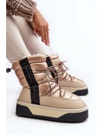 Śniegowce Damskie Na Grubej Podeszwie Wegańskie D.Franklin DFSH371006 Beżowe