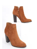 Dámske členkové topánky so stĺpovým podpätkom UK11P Brown Camel - Seastar