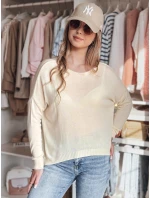 Dámsky nadrozmerný jednoduchý sveter SENZIA peach FashionStreet MY2446