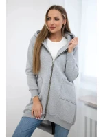 Zateplená mikina so zipsom na chrbte sivá