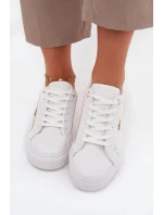 Damskie Sneakersy Z Eko Skóry Big Star SS274026 Biało-Złote