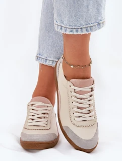 Dámske kožené tenisky Zazoo N1220 Beige