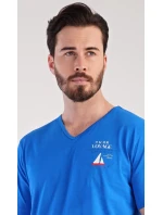 Pánske pyžamo s dlhými nohavicami Loďka