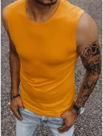 Pánske tričko bez rukávov s oranžovou potlačou FashionStreet RX4915 Pánske tričko bez rukávov s oranžovou potlačou FashionStreet RX4915