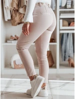 Dámske textilné nohavice s opaskom ROSSALI svetlo ružová FashionStreet UY2530