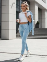 Dámske velúrové modré tepláky FashionStreet UY2835 Dámske velúrové modré tepláky FashionStreet UY2835