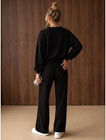 Dámska súprava z kordového úpletu – sveter a nohavice, čierna, FashionStreet AY1240 Dámska súprava z kordového úpletu – sveter a nohavice, čierna, FashionStreet AY1240