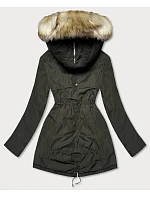 Teplá dámska zimná bunda khaki (w165) Teplá dámska zimná bunda khaki (w165)
