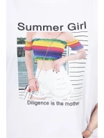 Blúzka s potlačou Summer Girl biela