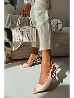 Dámske sandále na podpätku Beige Sevina Dámske sandále na podpätku Beige Sevina