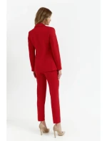 K141 Sako s dvojitým vreckom a klopou - červené