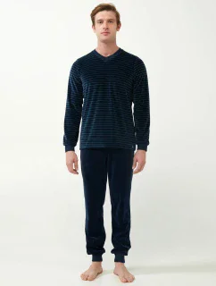 Vamp - Zamatové pruhované pyžamo 21710 - Vamp