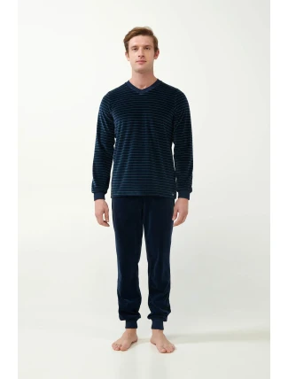 Vamp - Zamatové pruhované pyžamo 21710 - Vamp Vamp - Zamatové pruhované pyžamo 21710 - Vamp