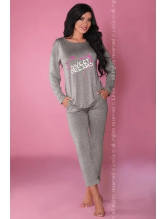 Dámske pyžamo model 106 sivé - LivCo Corsetti