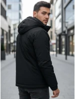 Pánska zimná bunda s kapucňou čierna FashionStreet TX5110